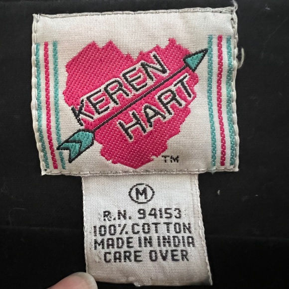 Vintage Velvet Embroidered Floral Vest Cottagecore Boho Folk Tie Back M Whimsy - Picture 3 of 4